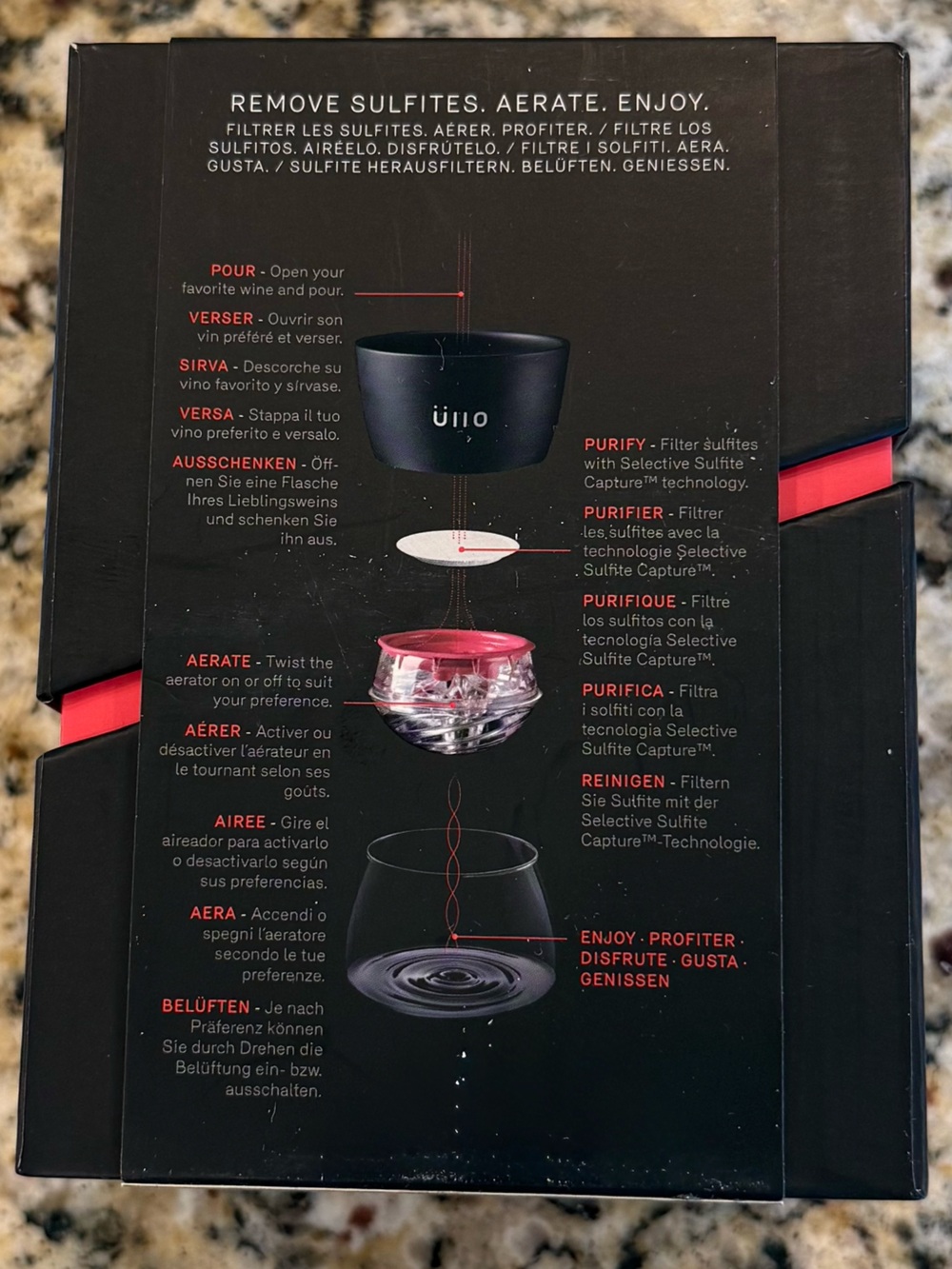 Ullo Wine Purifier With Display Base 1 Selective Sulfite Filter Aerator & Filter - Picture 4 of 5